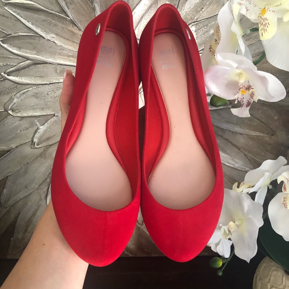 Red Melissa flats